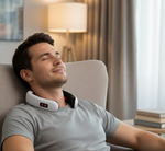 Massageador Cervical Portátil Zenviax™ - Tecnologia de Eletroestimulação EMS com 8 Modos e 19 Níveis de Intensidade