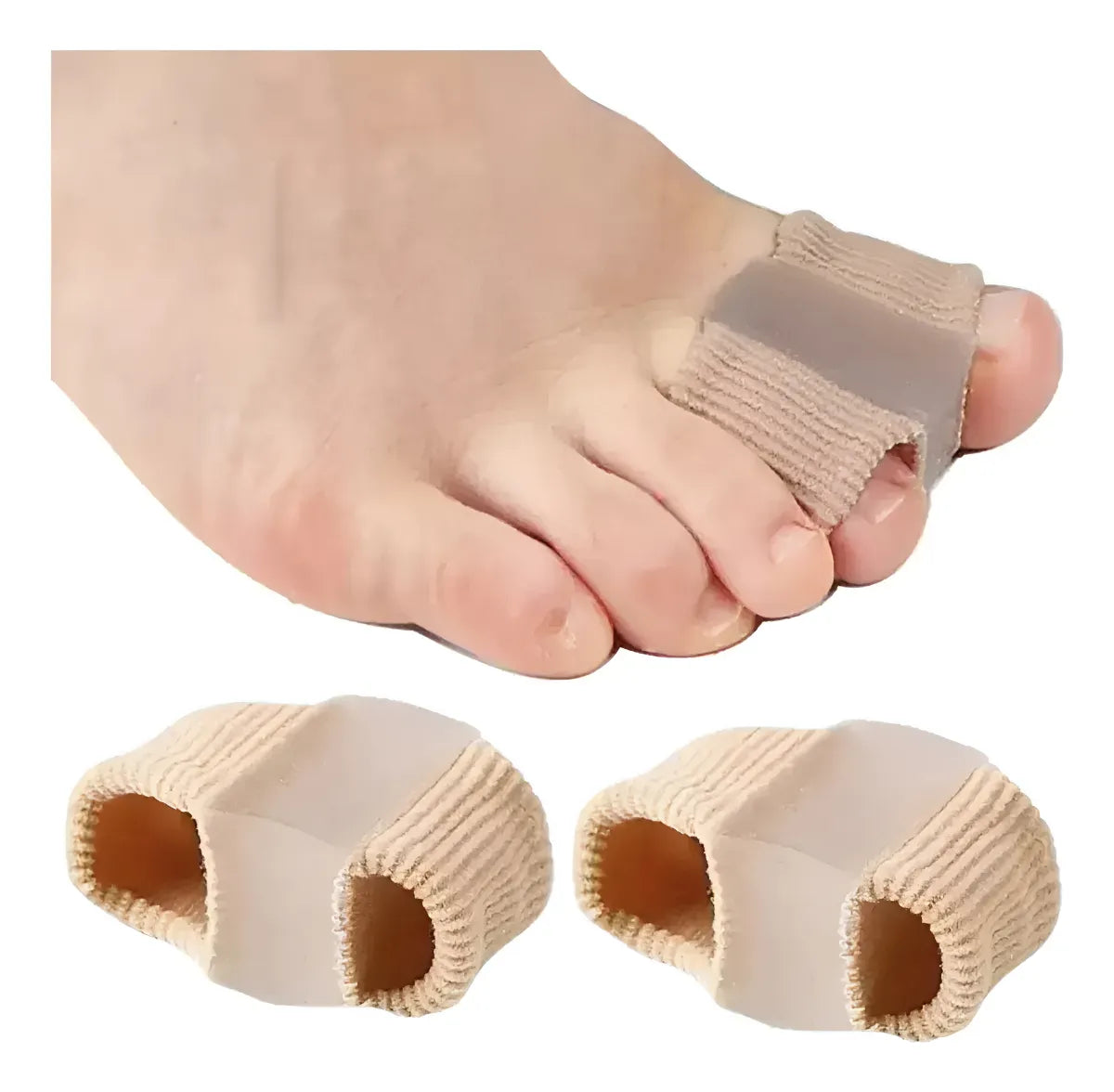 Separador de Dedos em Silicone Gel Premium - Corretor e Protetor de Joanete Ajustável (Par)