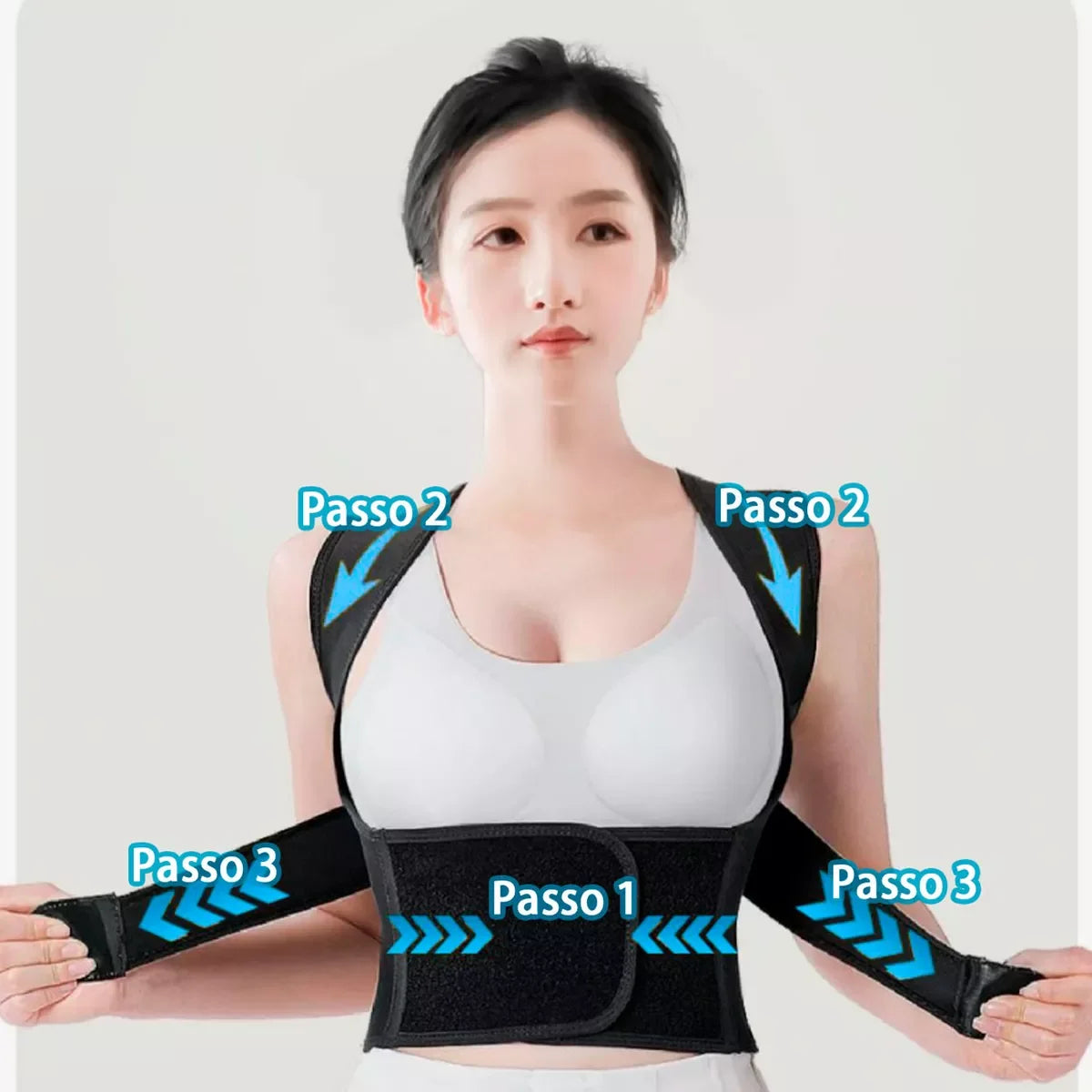 Corretor Postural Premium Zenviax™ - Suporte Ergonômico Ajustável para Alinhamento dos Ombros e Coluna (Unissex)