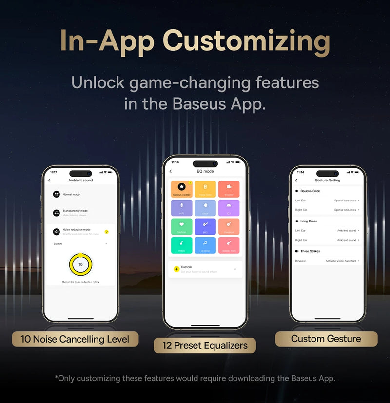 Fones de ouvido sem fio Baseus Bowie MA10 PRO