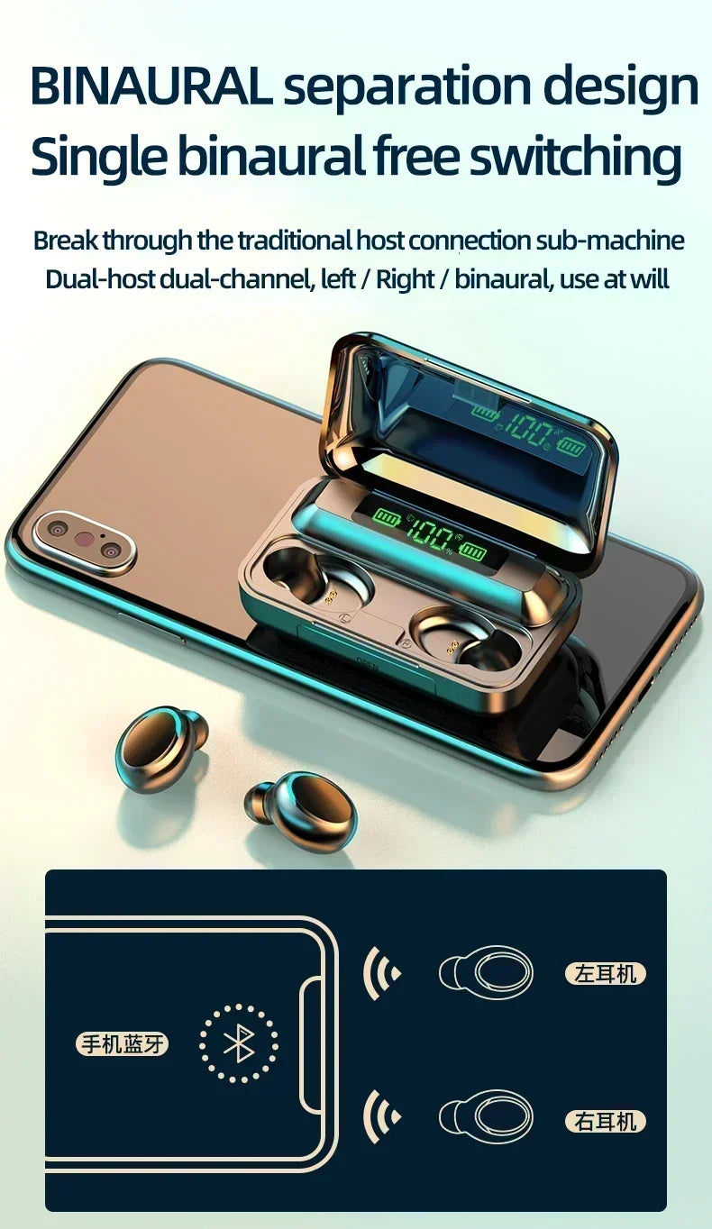 NOVOS fones de ouvido Bluetooth F9 9D