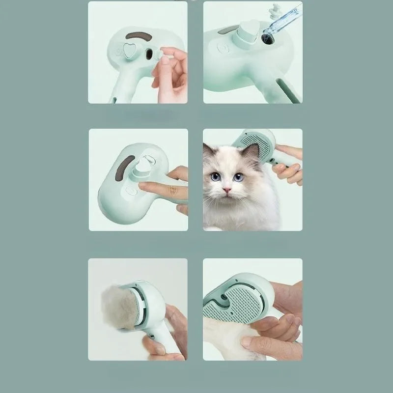 Escova de massagem a vapor para animais